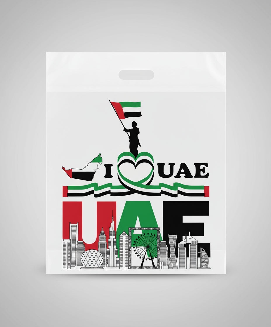 LD Plastic Shopping Bag - UAE Flag & Skyline Print, 5kg