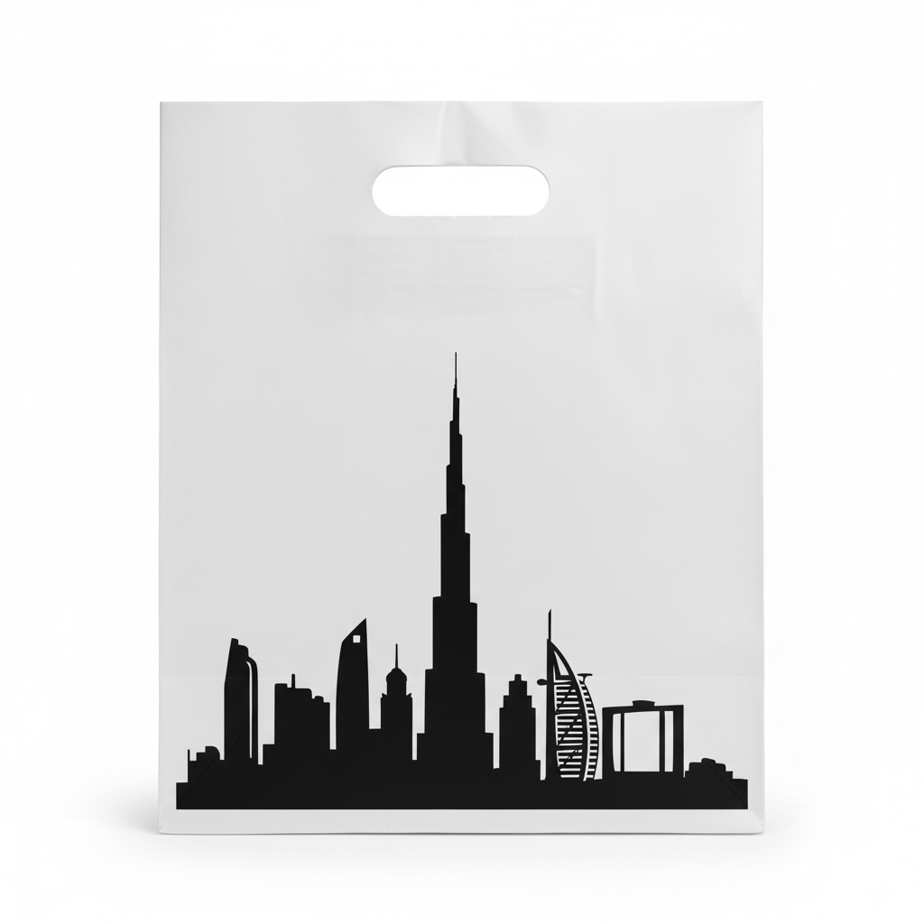HD D-Cut Shopping Bag – Dubai Skyline Print 20cm x 30cm