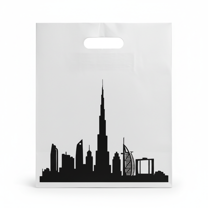 HD D-Cut Shopping Bag – Dubai Skyline Print 20cm x 30cm