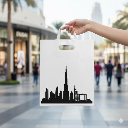HD D-Cut Shopping Bag – Dubai Skyline Print 20cm x 30cm