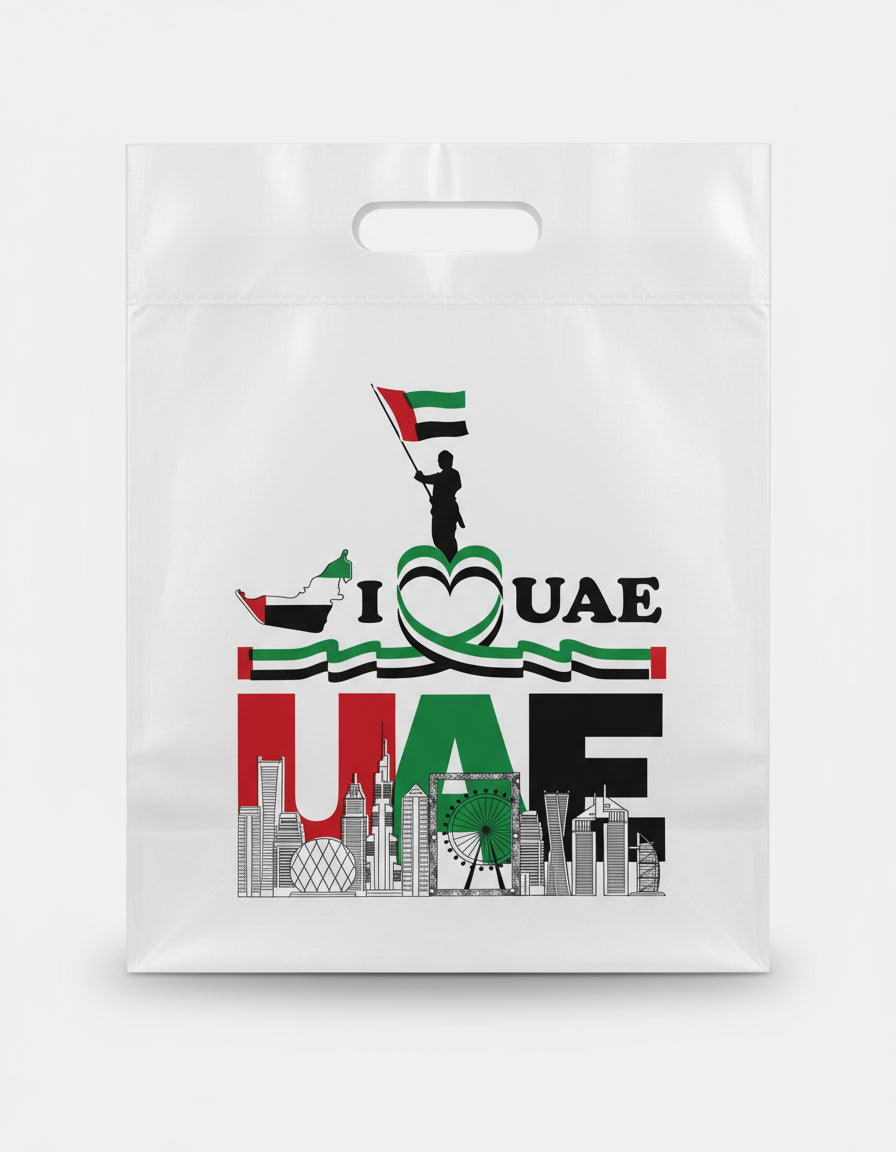 LD Plastic Shopping Bag - UAE Flag & Skyline Print, 5kg