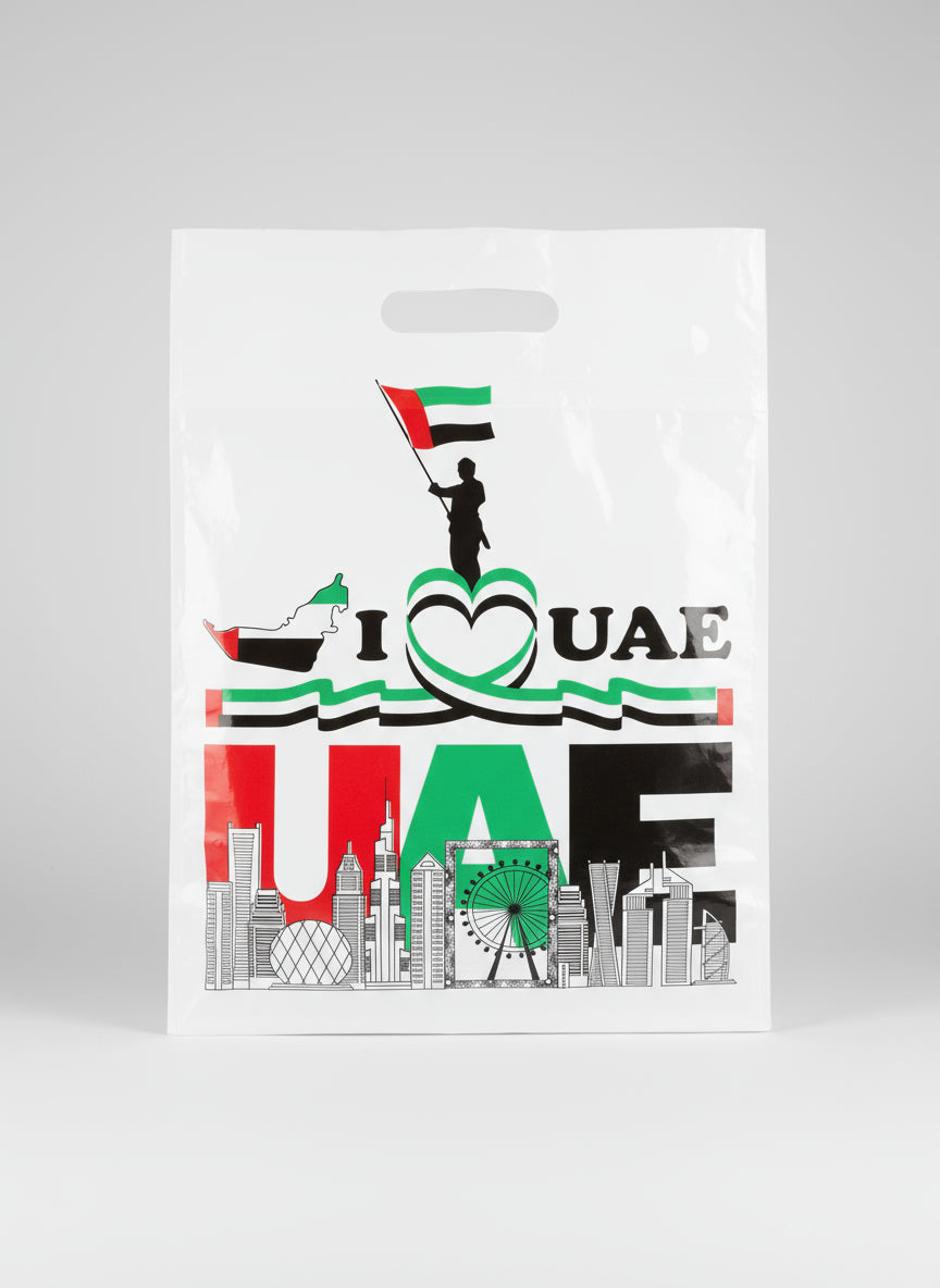 LD Plastic Shopping Bag - UAE Flag & Skyline Print, 5kg