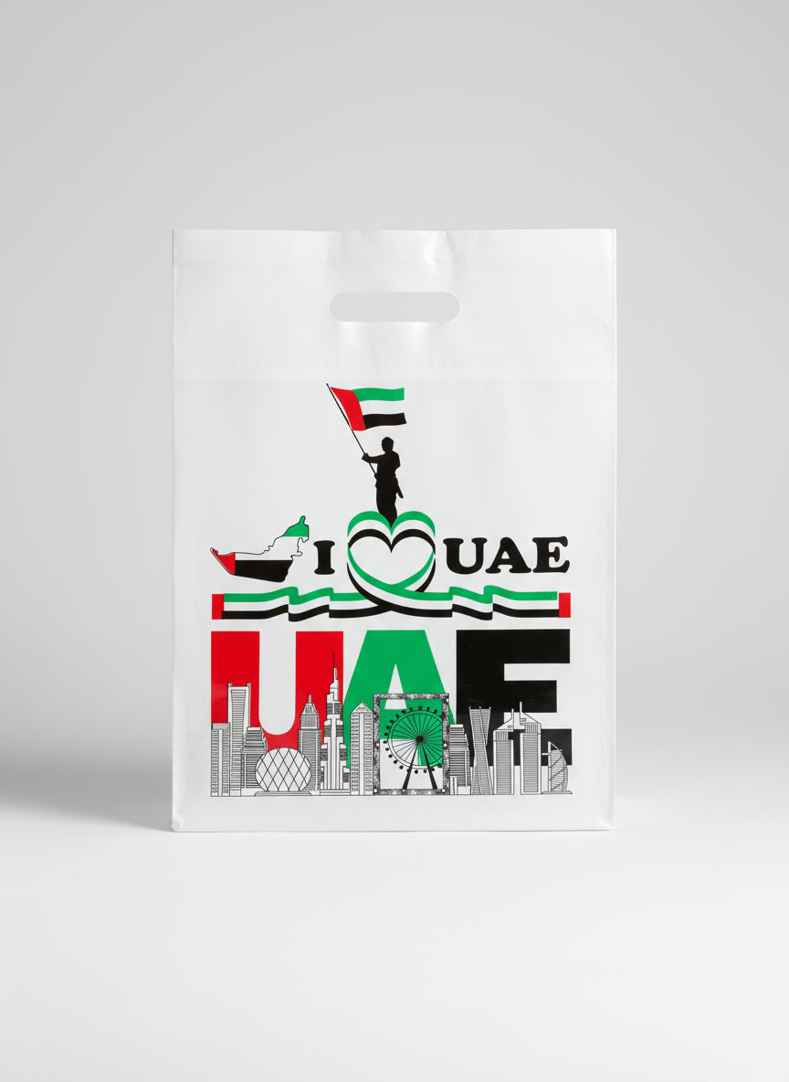 LD Plastic Shopping Bag - UAE Flag & Skyline Print, 5kg