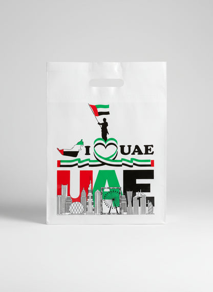 LD Plastic Shopping Bag - UAE Flag & Skyline Print, 5kg