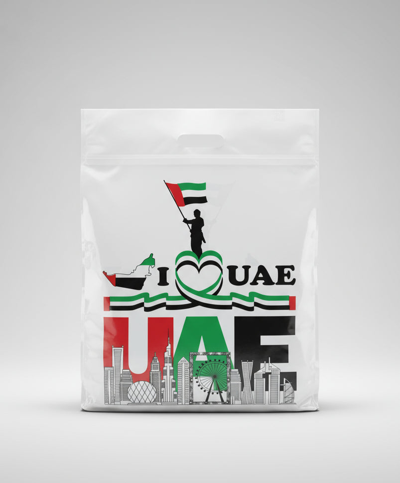 LD Plastic Shopping Bag - UAE Flag & Skyline Print, 5kg